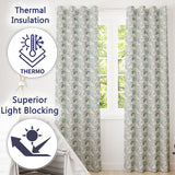 Cute Seal and Coral Watercolour Pastel Ocean Scene Seamless Pattern  Readymade Eyelet Ring Top Thermal 100% Blackout Curtains
