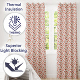 Minimal Coral Shrimp with Abstract Dots Seamless Pattern  Readymade Eyelet Ring Top Thermal 100% Blackout Curtains