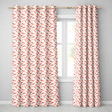 Minimal Coral Shrimp with Abstract Dots Seamless Pattern  Readymade Eyelet Ring Top Thermal 100% Blackout Curtains