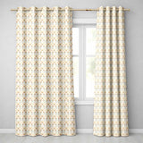 Vintage Ornamental Floral Tile Pattern in Soft Beige and Muted Earth Tones  Readymade Eyelet Ring Top Thermal 100% Blackout Curtains