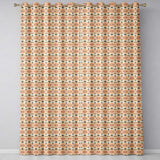 Southwestern Tribal Stripe Pattern in Terracotta Black and Sand Tones  Readymade Eyelet Ring Top Thermal 100% Blackout Curtains
