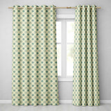 Teal and Cream Ornamental Floral Tile Pattern with Subtle Orange Accents  Readymade Eyelet Ring Top Thermal 100% Blackout Curtains
