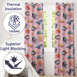 Underwater  with Scuba Divers Starfish and Whale on Blush Pink Background  Readymade Eyelet Ring Top Thermal 100% Blackout Curtains