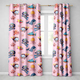 Underwater  with Scuba Divers Starfish and Whale on Blush Pink Background  Readymade Eyelet Ring Top Thermal 100% Blackout Curtains