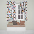 Cartoon Ocean  with various sea Creatures on Soft Beige Background  Readymade Eyelet Ring Top Thermal 100% Blackout Curtains