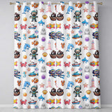 Cartoon Ocean  with various sea Creatures on Soft Beige Background  Readymade Eyelet Ring Top Thermal 100% Blackout Curtains