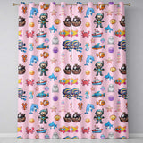 Cartoon Ocean with various sea CreaturesSea Creatures on Blush Pink Background  Readymade Eyelet Ring Top Thermal 100% Blackout Curtains