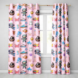 Cartoon Ocean with various sea CreaturesSea Creatures on Blush Pink Background  Readymade Eyelet Ring Top Thermal 100% Blackout Curtains