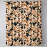 Artistic Watercolor Floral with Soft Neutral Tones Texture  Readymade Eyelet Ring Top Thermal 100% Blackout Curtains