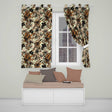 Elegant Neutral Floral and Leopard Print   with Hand Drawn Botanical Details  Readymade Eyelet Ring Top Thermal 100% Blackout Curtains