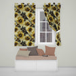 Warm Gold and Brown Floral  with Abstract Leopard Spots  Textile Design  Readymade Eyelet Ring Top Thermal 100% Blackout Curtains