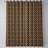 Classic Vintage Damask Pattern in Rich Brown and Gold Ornamental Repeat Design  Readymade Eyelet Ring Top Thermal 100% Blackout Curtains
