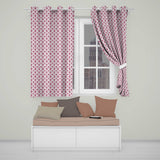 Watercolour Burgundy Damask Motif Repeat  on Light Background Elegant Style  Readymade Eyelet Ring Top Thermal 100% Blackout Curtains
