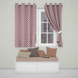 Classic Burgundy Damask Repeat  Cream Background Traditional Ornamental Style  Readymade Eyelet Ring Top Thermal 100% Blackout Curtains