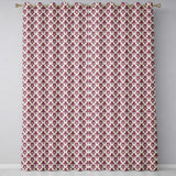 Classic Burgundy Damask Repeat  Cream Background Traditional Ornamental Style  Readymade Eyelet Ring Top Thermal 100% Blackout Curtains