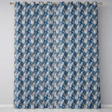 Vintage Blue Watercolour Floral Toile Seamless Pattern with Distressed Texture  Readymade Eyelet Ring Top Thermal 100% Blackout Curtains