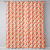 Abstract Feather Swirl  in Soft Coral and Cream Flowing Texture  Design  Readymade Eyelet Ring Top Thermal 100% Blackout Curtains