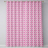 Bright Pink Floral Folk Art Pattern with Decorative Blossoms Seamless Design  Readymade Eyelet Ring Top Thermal 100% Blackout Curtains