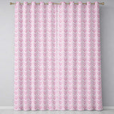 Elegant Pink Damask Floral Pattern with Ornate Vintage Motifs Seamless Design  Readymade Eyelet Ring Top Thermal 100% Blackout Curtains