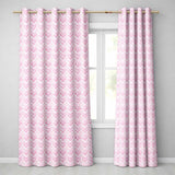 Elegant Pink Damask Floral Pattern with Ornate Vintage Motifs Seamless Design  Readymade Eyelet Ring Top Thermal 100% Blackout Curtains
