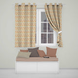 Warm Beige Moroccan Tile Pattern with Rustic Watercolor Texture Seamless Design  Readymade Eyelet Ring Top Thermal 100% Blackout Curtains
