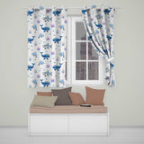 Cute Dolphin Shark and Jellyfish Ocean Animals Light Grey Background   Readymade Eyelet Ring Top Thermal 100% Blackout Curtains