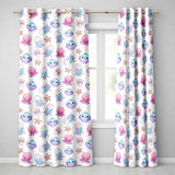Kawaii Jellyfish Starfish and Sea Creatures Light Grey Background   Readymade Eyelet Ring Top Thermal 100% Blackout Curtains
