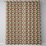 Vintage Style Strawberries and Blossoms on Soft Mint Green Background   Readymade Eyelet Ring Top Thermal 100% Blackout Curtains
