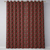 Dense Vintage Strawberries and Foliage on Black Background Seamless Pattern  Readymade Eyelet Ring Top Thermal 100% Blackout Curtains