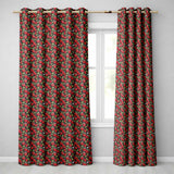 Dense Vintage Strawberries and Foliage on Black Background Seamless Pattern  Readymade Eyelet Ring Top Thermal 100% Blackout Curtains