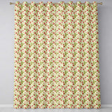 Vintage Strawberries Flowers and Leaves on Cream Background Seamless Pattern  Readymade Eyelet Ring Top Thermal 100% Blackout Curtains