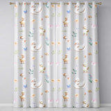 Cute Swan Ducklings Mushrooms and Flowers on Grey Background   Readymade Eyelet Ring Top Thermal 100% Blackout Curtains