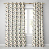 Vintage Beige and Brown Floral Heart Swirl Seamless Pattern  Readymade Eyelet Ring Top Thermal 100% Blackout Curtains