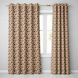 Grunge Gothic Heart and Red Accent Ornamental Seamless Pattern  Readymade Eyelet Ring Top Thermal 100% Blackout Curtains