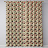 Vintage Red Heart Floral Swirl Ornamental Seamless Pattern  Readymade Eyelet Ring Top Thermal 100% Blackout Curtains