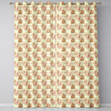 Vintage Teddy Bears with Soft Rose Floral Background Seamless Pattern  Readymade Eyelet Ring Top Thermal 100% Blackout Curtains