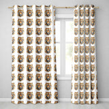 Watercolor Tiger Face Artistic Seamless Pattern  Readymade Eyelet Ring Top Thermal 100% Blackout Curtains
