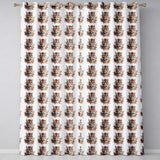 Realistic Tiger Portrait Splash Art Seamless Pattern  Readymade Eyelet Ring Top Thermal 100% Blackout Curtains