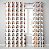 Realistic Tiger Portrait Splash Art Seamless Pattern  Readymade Eyelet Ring Top Thermal 100% Blackout Curtains