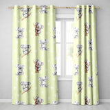 Cute Baby Koala Bears with Stars on Sage Green Background Seamless Pattern  Readymade Eyelet Ring Top Thermal 100% Blackout Curtains