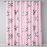 Cute Baby Koala Bears with Stars on Blush Pink Background Seamless Pattern  Readymade Eyelet Ring Top Thermal 100% Blackout Curtains