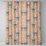 Cute Cartoon Koala Bears with White Stars on Peach Background Seamless Pattern  Readymade Eyelet Ring Top Thermal 100% Blackout Curtains