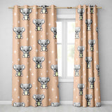 Cute Cartoon Koala Bears with White Stars on Peach Background Seamless Pattern  Readymade Eyelet Ring Top Thermal 100% Blackout Curtains