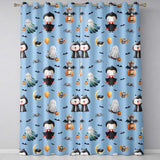 Cute Halloween Dracula Ghost Bats on Blue Background Seamless Pattern  Readymade Eyelet Ring Top Thermal 100% Blackout Curtains