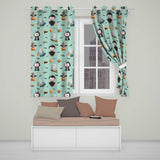 Cute Halloween Dracula Ghost Bats on Mint Green Background Seamless Pattern  Readymade Eyelet Ring Top Thermal 100% Blackout Curtains