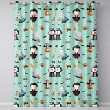 Cute Halloween Dracula Ghost Bats on Mint Green Background Seamless Pattern  Readymade Eyelet Ring Top Thermal 100% Blackout Curtains