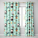 Cute Halloween Dracula Ghost Bats on Mint Green Background Seamless Pattern  Readymade Eyelet Ring Top Thermal 100% Blackout Curtains