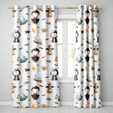 Cute Halloween Dracula Ghost Bats on Light Grey Background Seamless Pattern  Readymade Eyelet Ring Top Thermal 100% Blackout Curtains