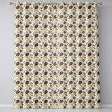 Vintage Floral Chrysanthemum Flowers on Cream Background Seamless Pattern  Readymade Eyelet Ring Top Thermal 100% Blackout Curtains