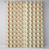 Soft Pastel Floral Garden Bouquet on Cream Background Seamless Pattern  Readymade Eyelet Ring Top Thermal 100% Blackout Curtains